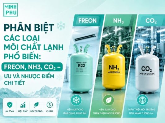 Phân Biệt Các Loại Môi Chất Lạnh Phổ Biến: Freon, NH3, CO2 – Ưu Và Nhược Điểm Chi Tiết