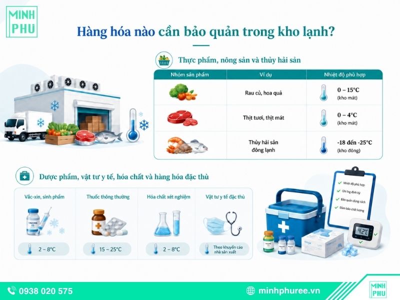 Những nhóm hàng hóa cần bảo quản trong kho lạnh