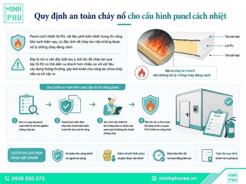 Quy định an toàn cháy nổ cho cấu hình panel cách nhiệt