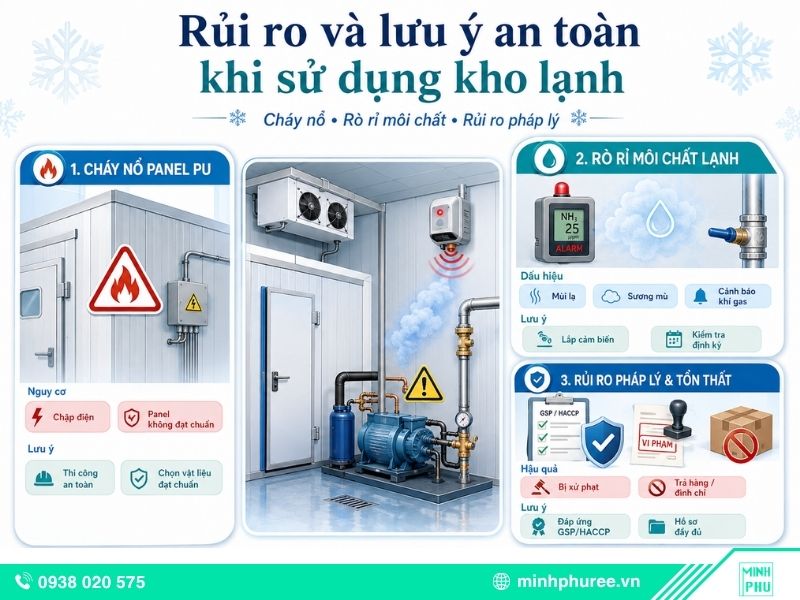 Rủi ro và lưu ý an toàn khi sử dụng kho lạnh